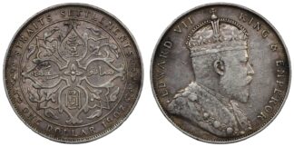 Straits Settlements 1907 One Dollar Edward VII KM# 26 World Silver Coin