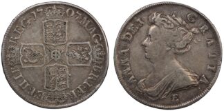 Great Britain 1707-E Halfcrown Queen Anne S-3620 World Silver Coin