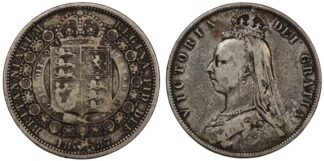 Great Britain 1887 Halfcrown Victoria Jubilee Head S-3924 Sterling Silver Coin