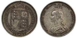 Great Britain 1887 Shilling Victoria Small Jubilee Head S-3926 Silver Coin