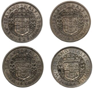 New Zealand Halfcrown 1/2 Crown George V/VI World Silver Coin Group