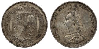 Great Britain 1887 Shilling Victoria Small Jubilee Head S-3926 Silver Coin