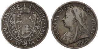 Great Britain 1898 Halfcrown Victoria Jubilee Head S-3938 Sterling Silver Coin