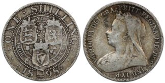 Great Britain 1898 Shilling Victoria Old Head S-3940A Sterling Silver Coin