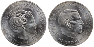 Denmark 10 Kroner 1972 KM# 858 World Silver Coin