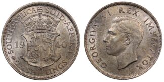 South Africa 1940 2 1/2 Shillings George V Pretoria Mint KM# 30 World Silver Coin