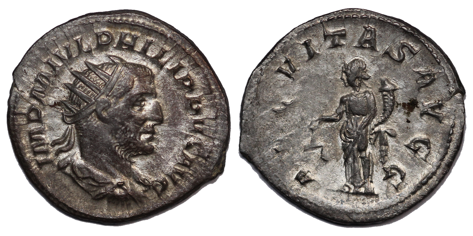 Ancient Roman Silver Antoninianus Philip I AD244-247 RIC 27b