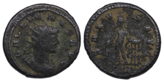 Ancient Roman billon Antoninianus Gallienus AD267 RIC 610f