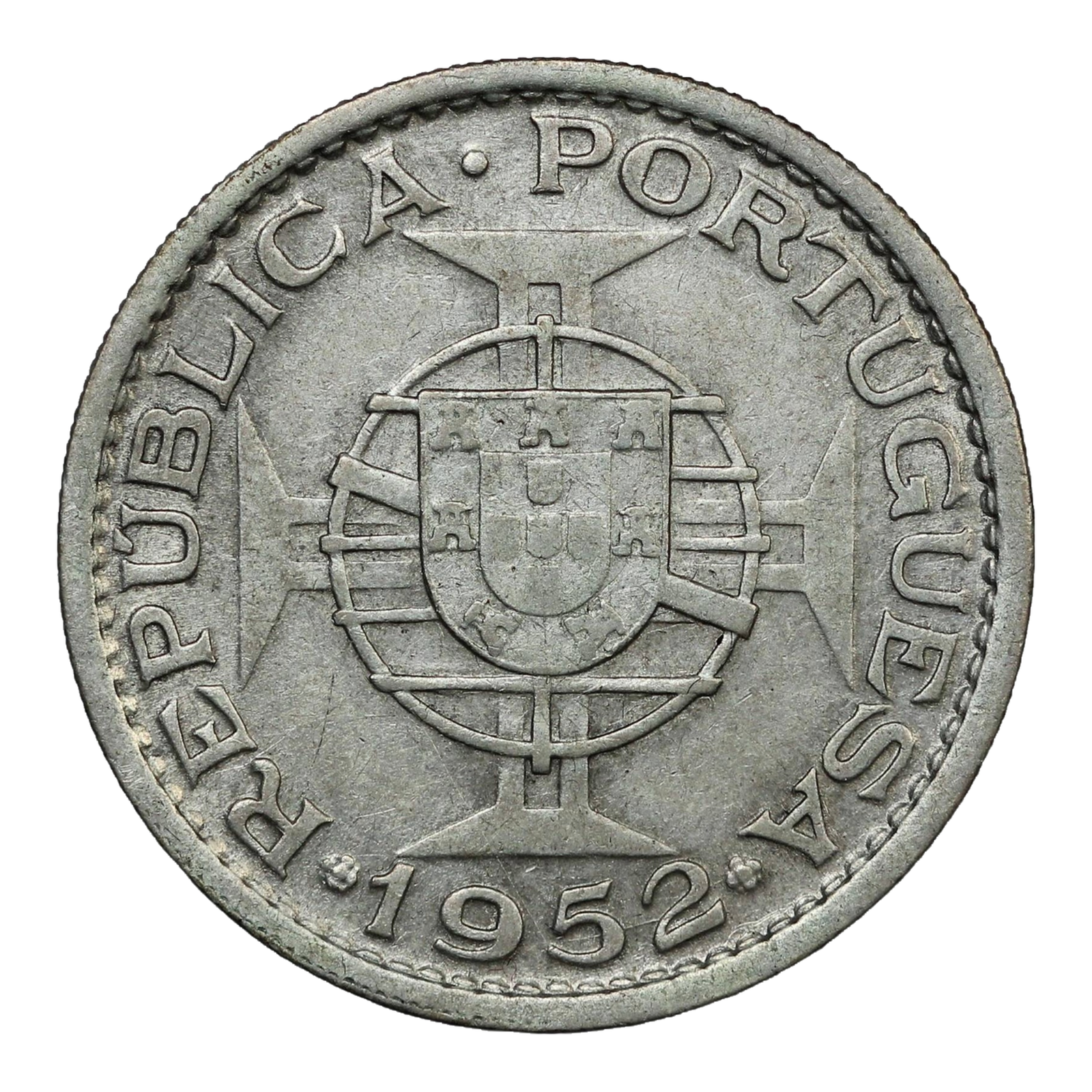 Mozambique 20 Escudos 1952 World Silver Coin KM#80 - Image 2