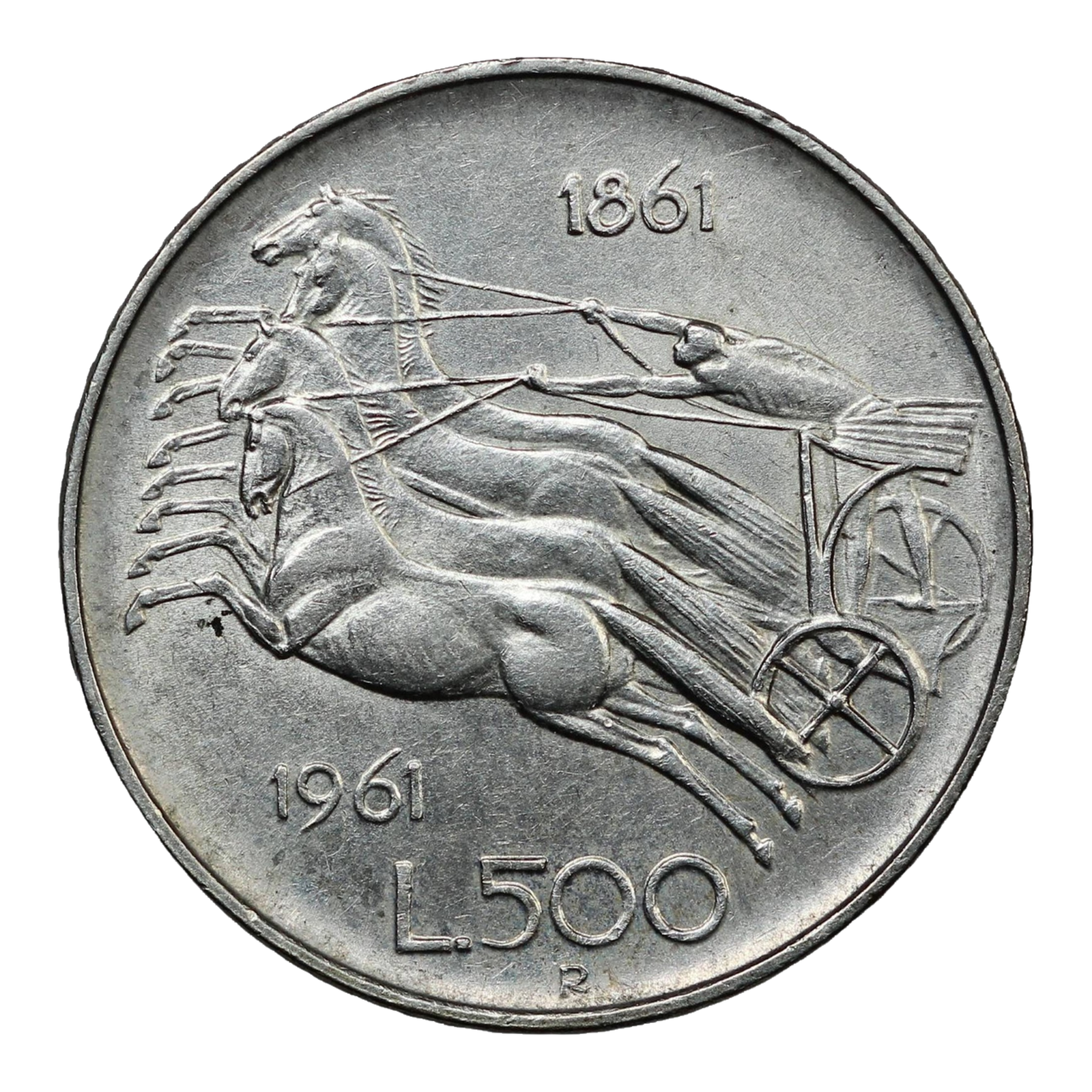 Italian Republic Silver 500 lire 1961 KM#99 World Coin - Image 2