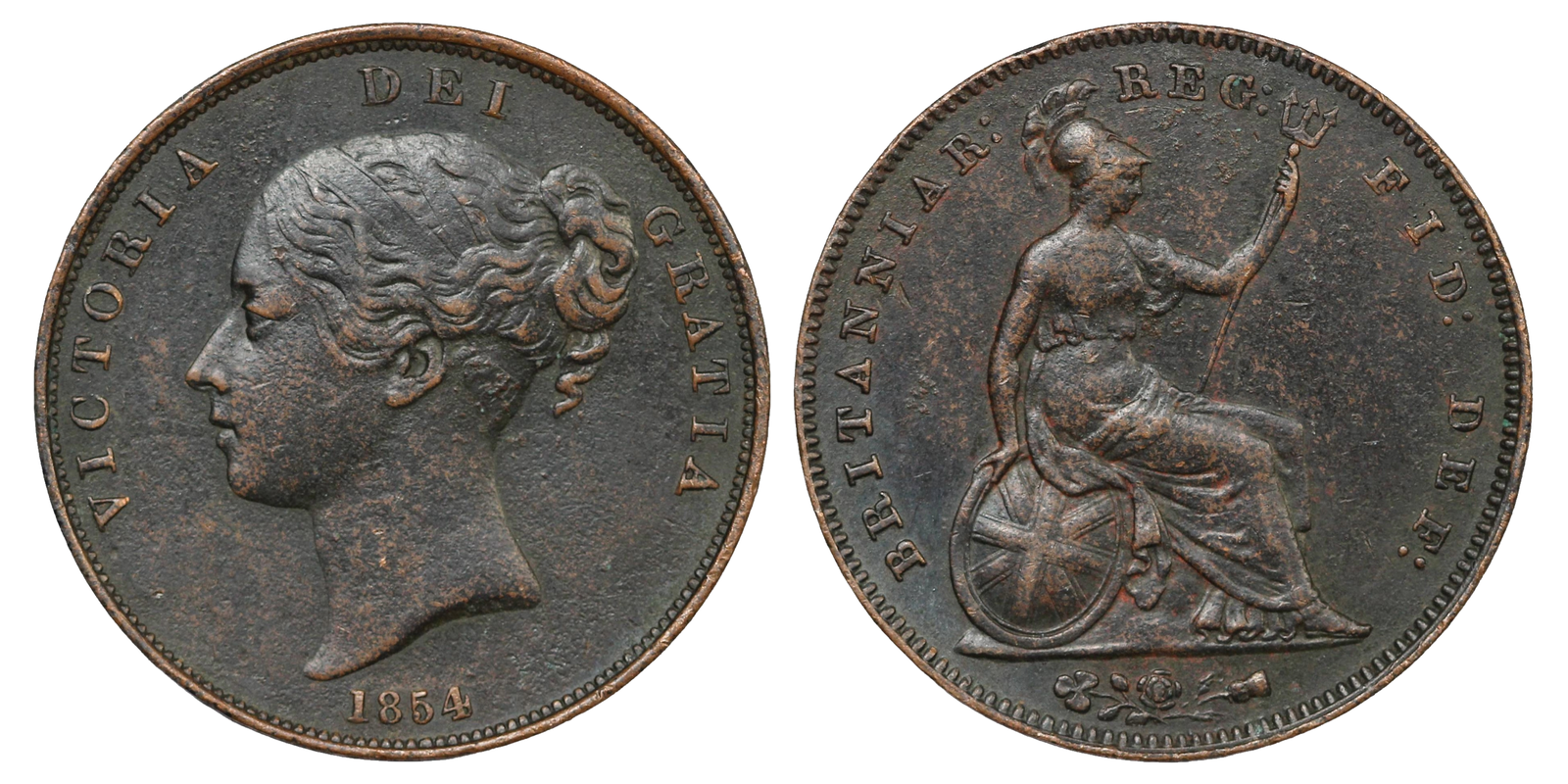 Great Britain Penny 1854 Spink 3948 World Coin