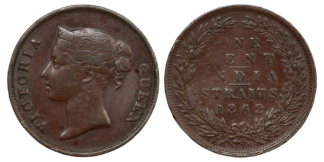 Straits Settlements 1 Cent 1862 Straits Settlements KM#6