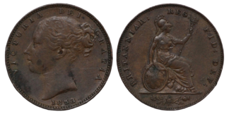United Kingdom Farthing Queen Victoria 1853 Spink 3950