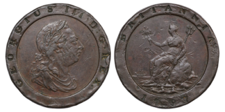 Great Britain Twopence George III 1797 KM 619 Proclamation Coin