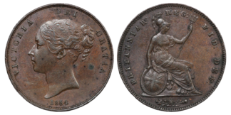 United Kingdom Great Britain Penny 1854 Peck 1506 World Coin