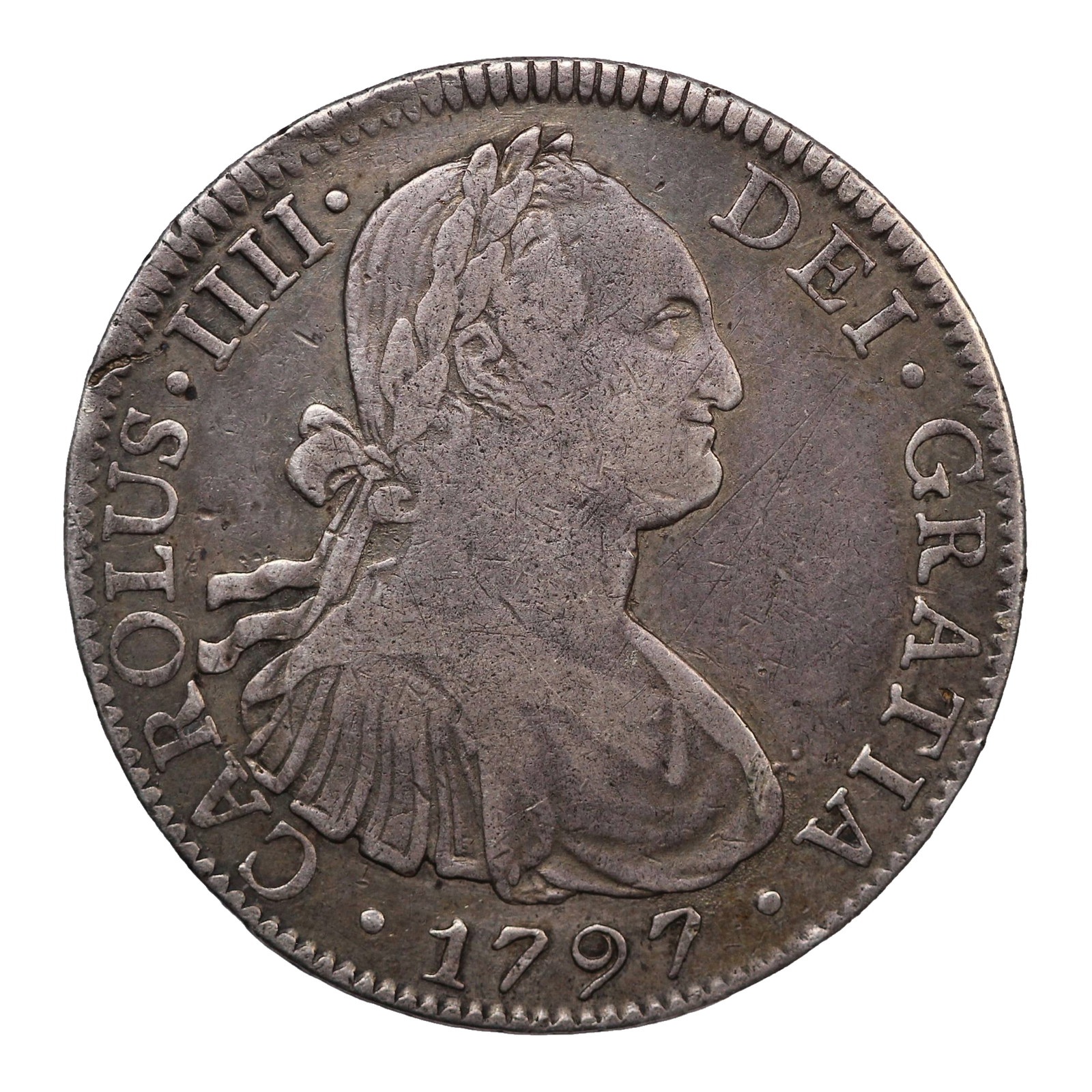 Mexico Silver 8 reales Charles IV of Spain 1797 KM# 109 World Coin - Image 2