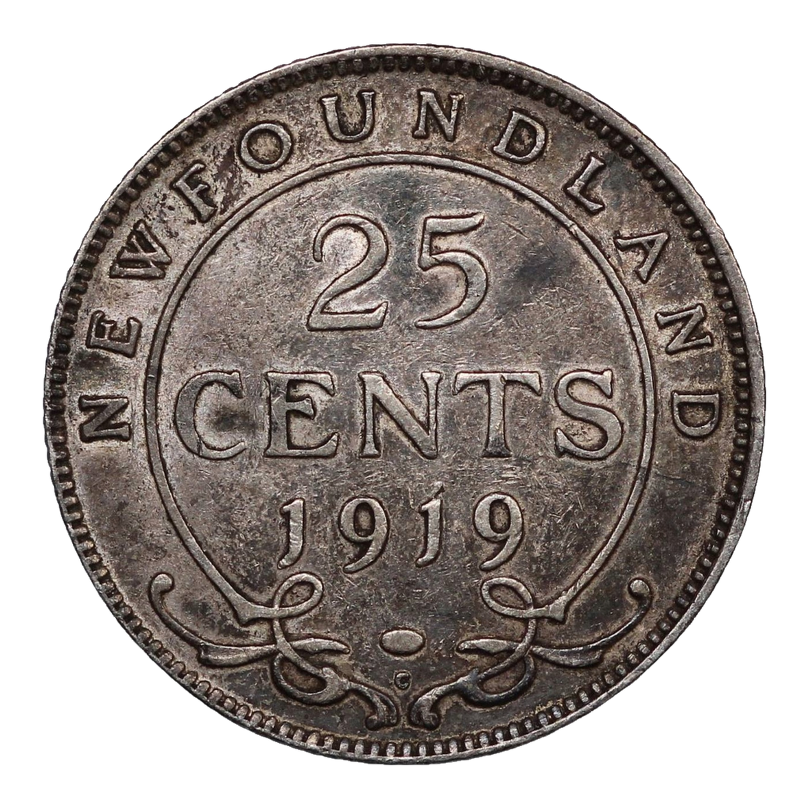 Newfoundland Silver 25 cents King George V 1919 KM#17 World Coin - Image 3
