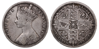 United Kingdom Godless Florin Queen Victoria 1849 S-3890 Silver