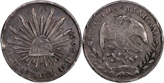 Mexico First Republic 1877-Do CP 8 Reales Mint KM# 377.4 Silver Coin