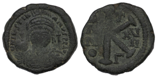 Ancient Coin Byzantine Maurice Tiberius 20 nummi AD 582-602 Sear 497
