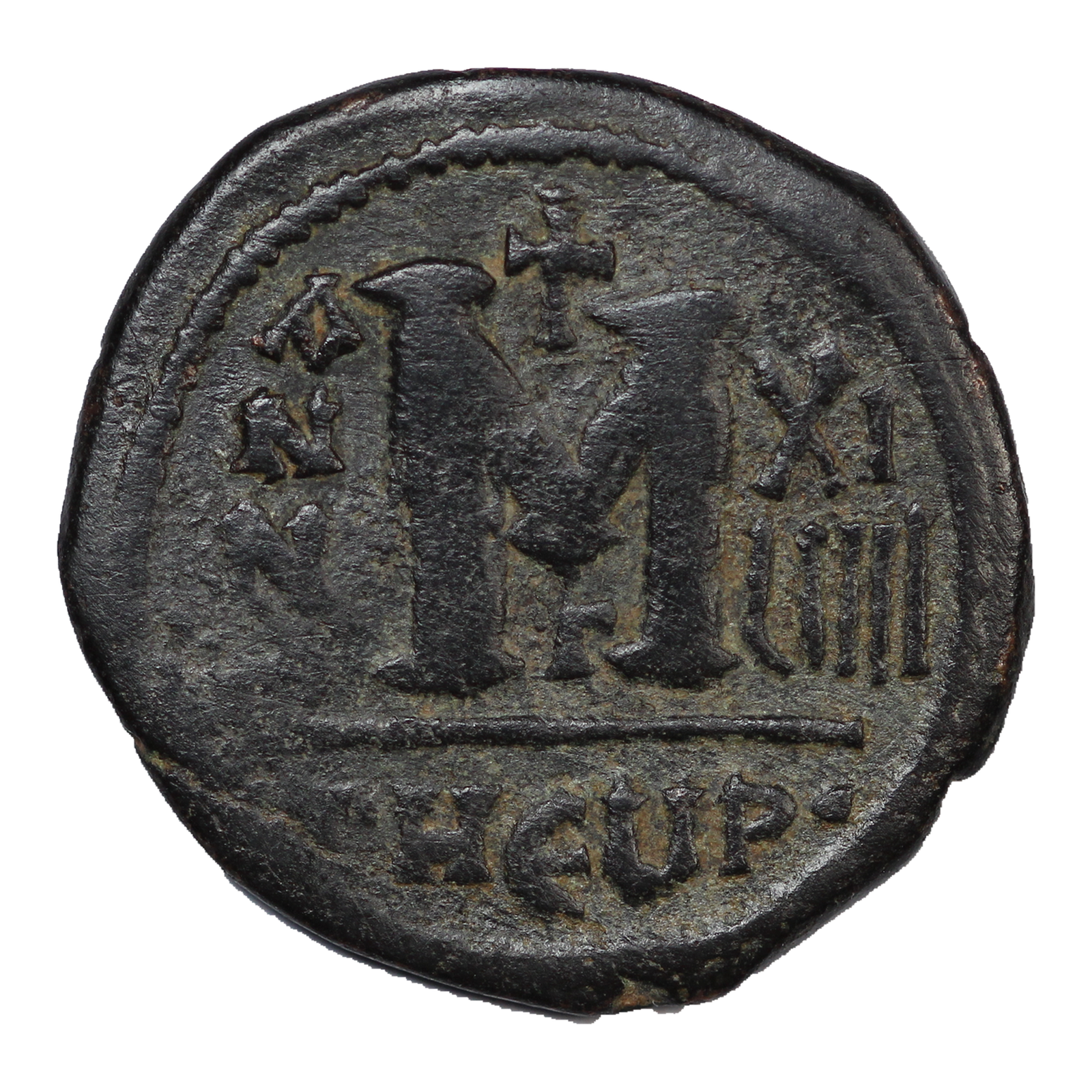 Ancient Coin Byzantine Follis Maurice AD582-602 Sear 533 - Image 3