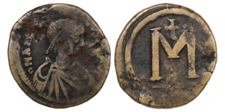 Ancient Coin Byzantine Follis Anastasius AD 498-507 Sear 14