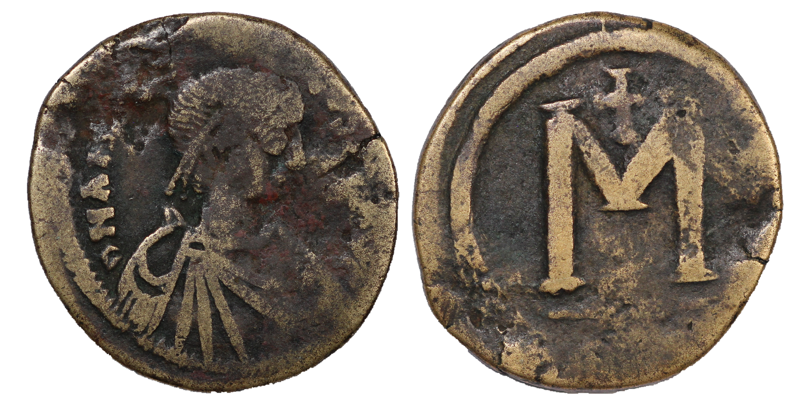 Ancient Coin Byzantine Follis Anastasius AD 498-507 Sear 14