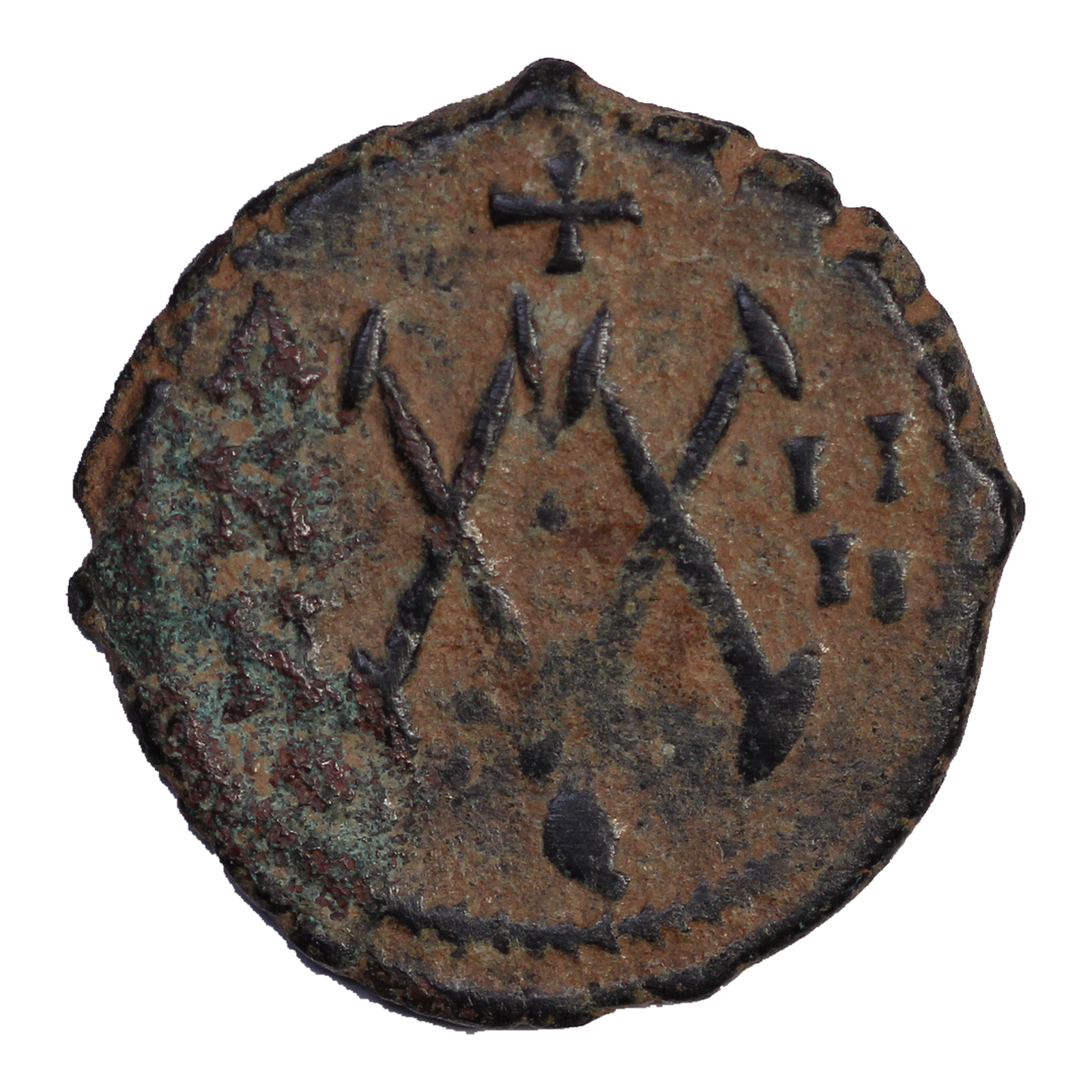 Ancient Coin Byzantine Half Follis Maurice AD 585-586 Sear 534 - Image 3