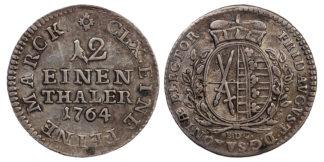 German States 1/12 Thaler Friedrich 1764 Saxony (Albertine) KM 956 World Silver Coin