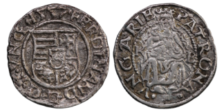 Kingdom of Hungary Silver Denar Ferdinand I 1557 Huszár (1979) 935