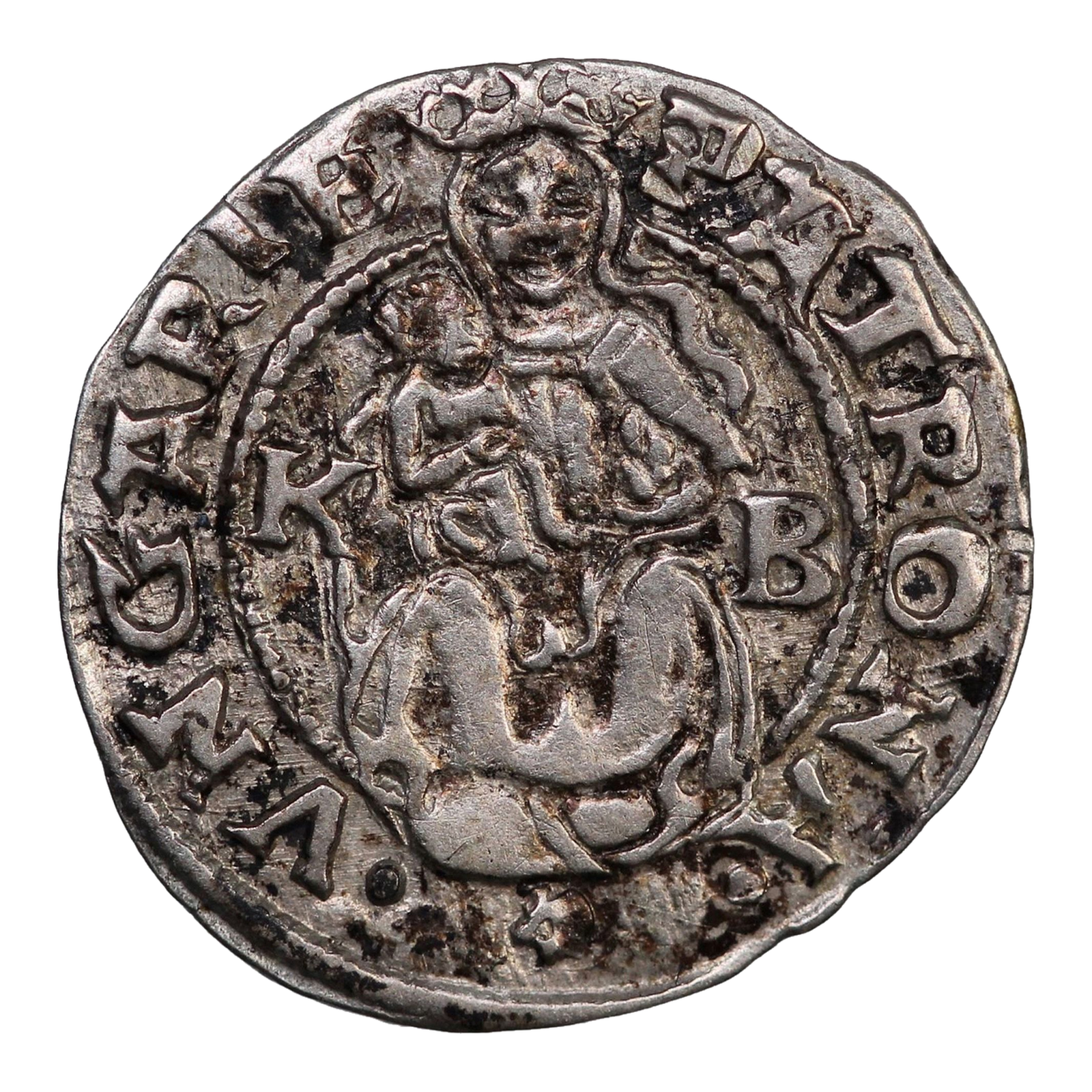 Kingdom of Hungary Silver Denar Ferdinand I 1552 Huszár (1979) 935 - Image 3