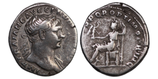 Ancient Roman Silver Denarius Trajan AD108-109 RIC 116