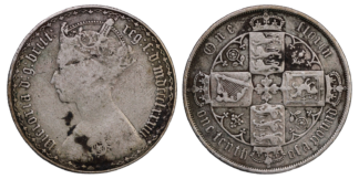 United Kingdom Silver 1 Florin Queen Victoria 1883 S.3900