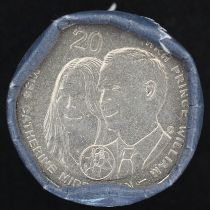 Australia 2011 RAM Twenty Cents 20c Unc Coin Mint Roll - Royal Wedding - Image 2