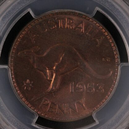 PCGS Graded MS64RB - Australia 1953(m) 1D Penny Uncirculated Coin
