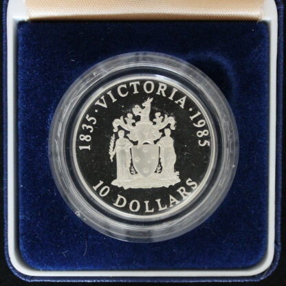 1985 Australia $10 Proof Silver Coin - Commemorative Issue Victoria 150 Years