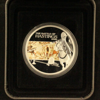 2009 Tuvalu $1 Famous Battles - Hastings - Perth Mint 1oz Silver Proof Coin