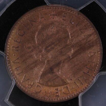 PCGS Graded MS64RB - Australia 1954(p) 1/2D Half Penny Uncirculated World Coin - Image 2