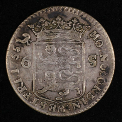1755 Netherlands - West Friesland 6 Stuivers KM# 102.3