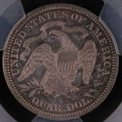 PCGS Graded PR63 United States 1876 Seated Liberty Quarter 25C Proof Silver Coin - Image 2
