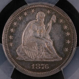 PCGS Graded PR63 United States 1876 Seated Liberty Quarter 25C Proof Silver Coin