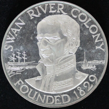 1979 Western Australia Swan River Colony 150th Anniversary Silver Medallion - Image 2