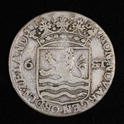 1763 Netherlands - Zeeland 6 Stuivers KM# 90.2 World Silver Coin